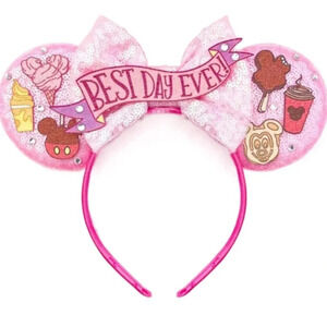 Handcrafted Pink Disney "Best Day Ever" Headband Ears